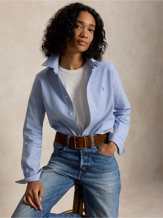 Ralph Lauren Tops - Ralph Lauren Light Blue Button‑Down Shirt Women’s Size 8 Classic Preppy Style